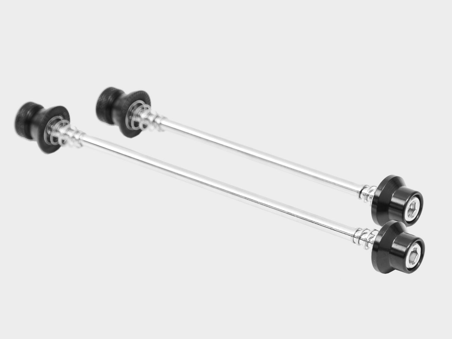 Schnellspannachsen aus Edelstahl mit Aluminiumkappen