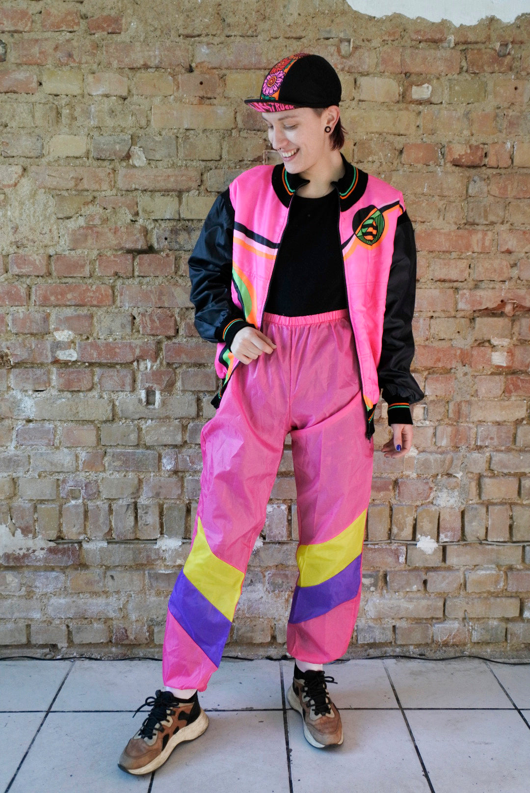 Vintage neon Windbreaker