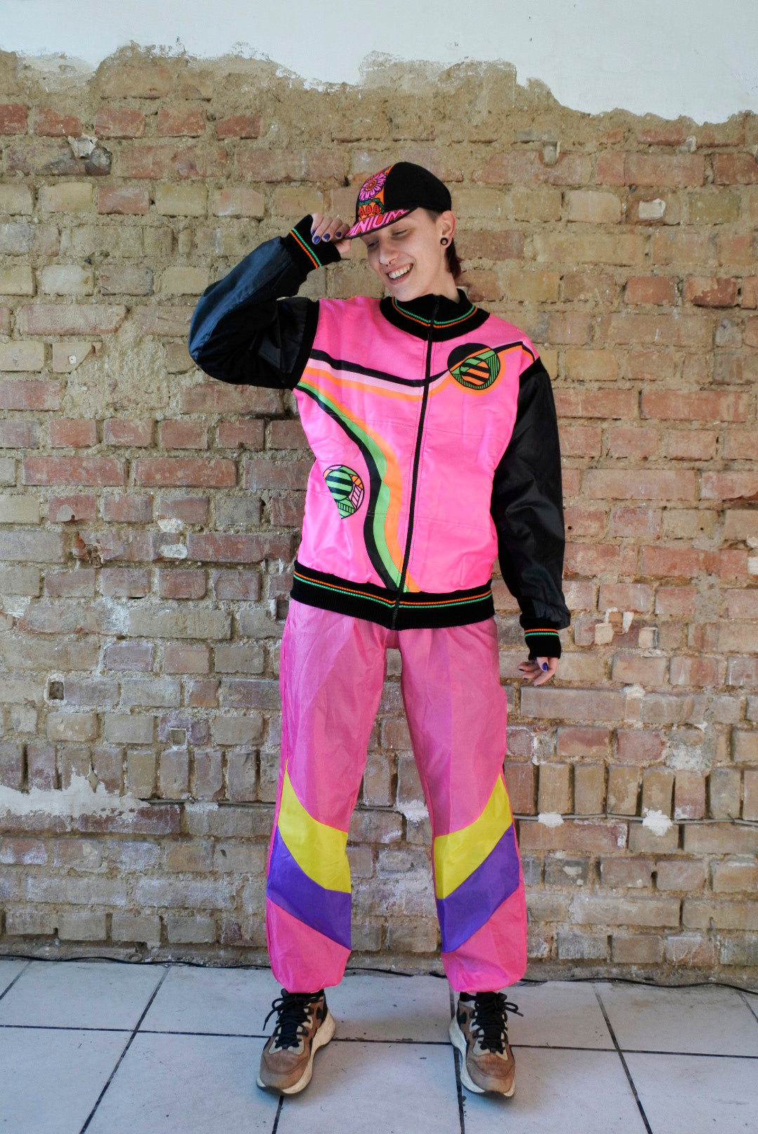 Vintage neon Windbreaker